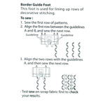 Juhtjoontega paralleelõmbluste tald Janome ja Elna õmblusmasinatele õmbluslaiusega max 7 mm, #200434003