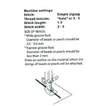 Läbipaistvad pärliketi õmblemise tallad Janome ja Elna õmblusmasinatele õmbluslaiusega max. 7 mm