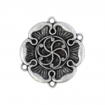 Lillekujuline, ornamendimustriga, nelja aasaga riputis, naast 40 x 2mm