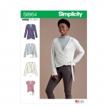 Misses` Wrap Cardigan with Variations, Sizes: XXS-XS-S-M-L-XL-XXL, Simplicity Pattern #S8954