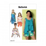 Naiste rüü, katmata õlaga või lõhikkaelusega topid, Butterick B6355