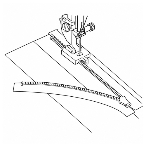 Invisible Zipper Foot for Janome and Elna horizontal rotary hook models with stitch width max 7 mm 