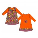 Luksusliku lille- ja linnuornamendiga trikookangas kupongina 150cm x120cm Art.4876 