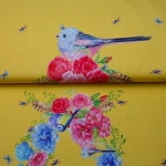 Tihaste ja lillekestega, veniv puuvillasegu kangas kupongina, 70 cm x 150 cm, 11939, Stenzo textiles 