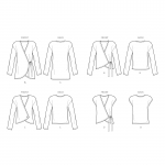 Misses` Wrap Cardigan with Variations, Sizes: XXS-XS-S-M-L-XL-XXL, Simplicity Pattern #S8954 