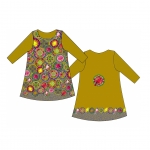 Luksusliku lille- ja linnuornamendiga trikookangas kupongina 150cm x120cm Art.4876 