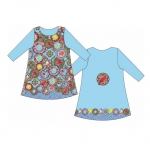 Luksusliku lille- ja linnuornamendiga trikookangas kupongina 150cm x120cm Art.4876 