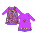 Luksusliku lille- ja linnuornamendiga trikookangas kupongina 150cm x120cm Art.4876 