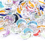 Plastikust vahedetail/riputis ühelt poolt aasaga; 10tk / Plastic Moon Charm; 10pc / 13 x 6mm