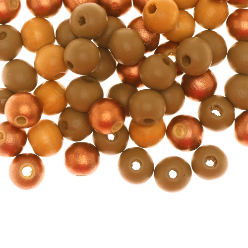 Painted Wooden Beads, 9 × 10 mm, 15 g, Varanasi India Beads