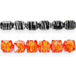 Pintseldatud ja triibulised akrüülhelmed