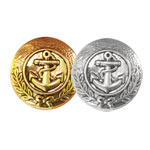 Hõbedased, kuldsed ja pronksitooni nööbid 