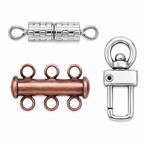 Necklace Parts: Fasteners, End Bars, Crimps, Ends, Clasps, Tags, Tips